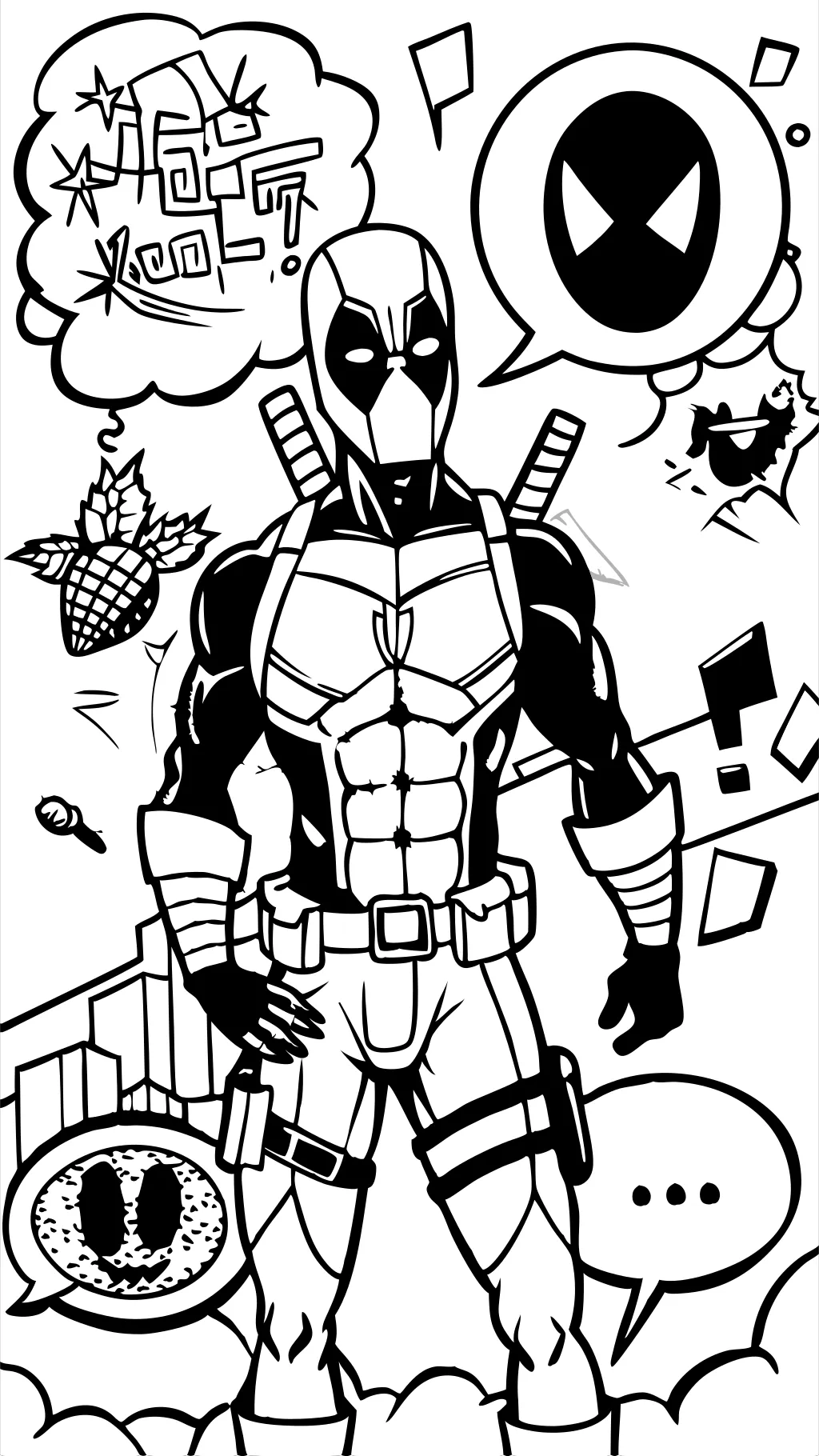 Páginas para colorear de Deadpool para adultos